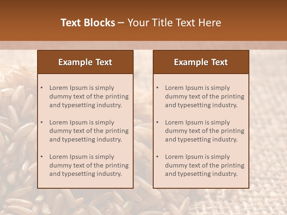 A Pile Of Brown Rice On Top Of A Table PowerPoint Template