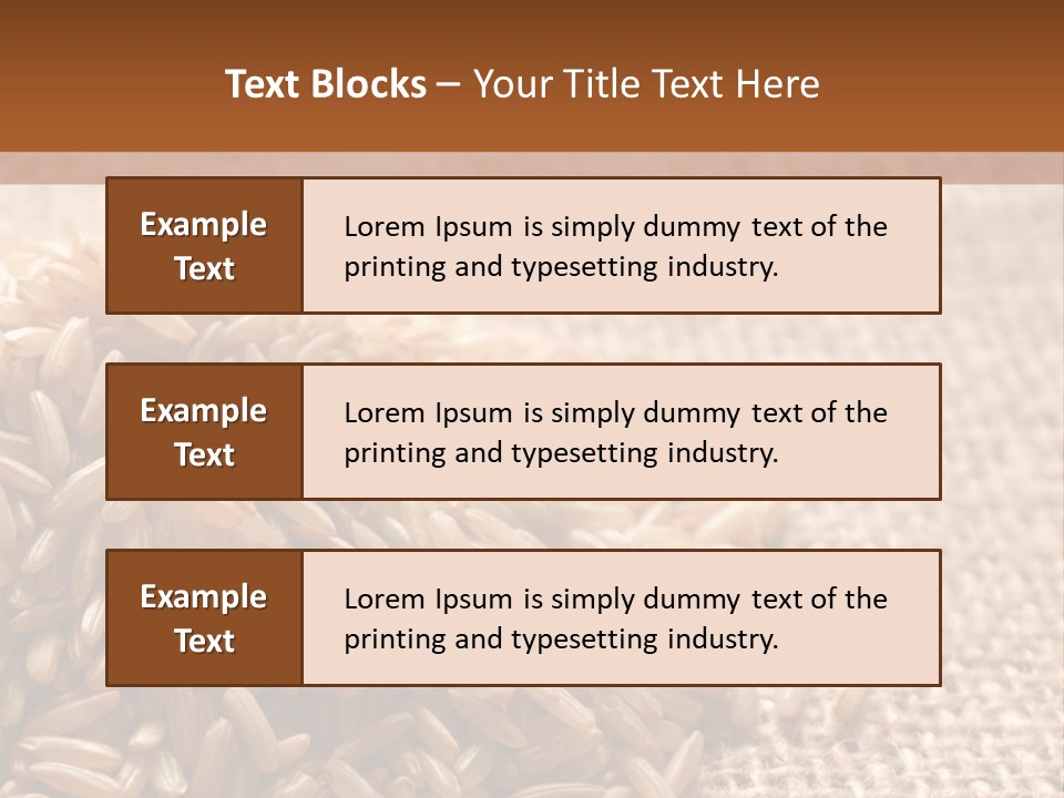 A Pile Of Brown Rice On Top Of A Table PowerPoint Template