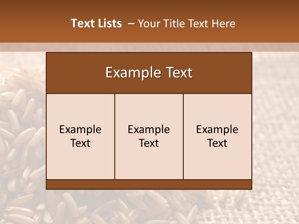 A Pile Of Brown Rice On Top Of A Table PowerPoint Template