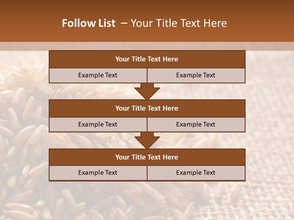 A Pile Of Brown Rice On Top Of A Table PowerPoint Template