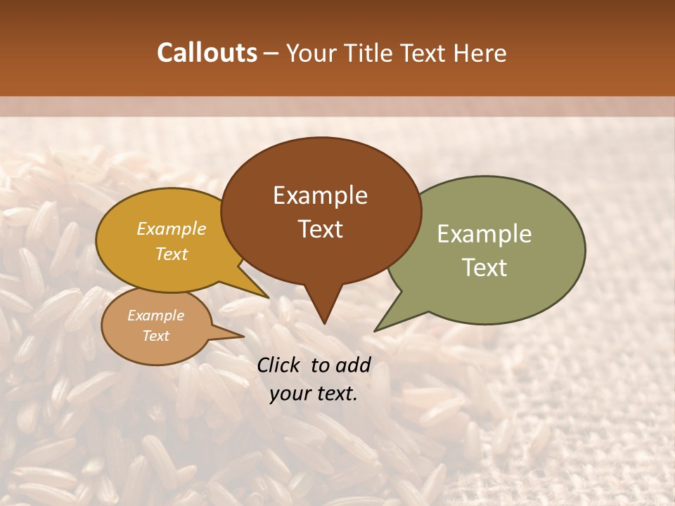 A Pile Of Brown Rice On Top Of A Table PowerPoint Template