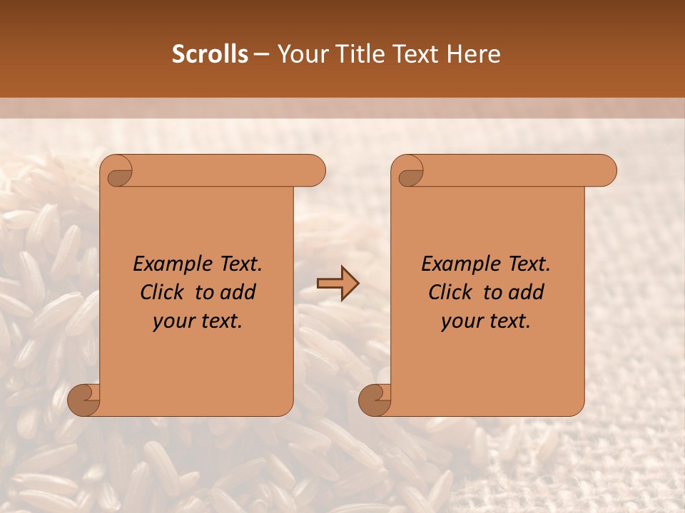A Pile Of Brown Rice On Top Of A Table PowerPoint Template