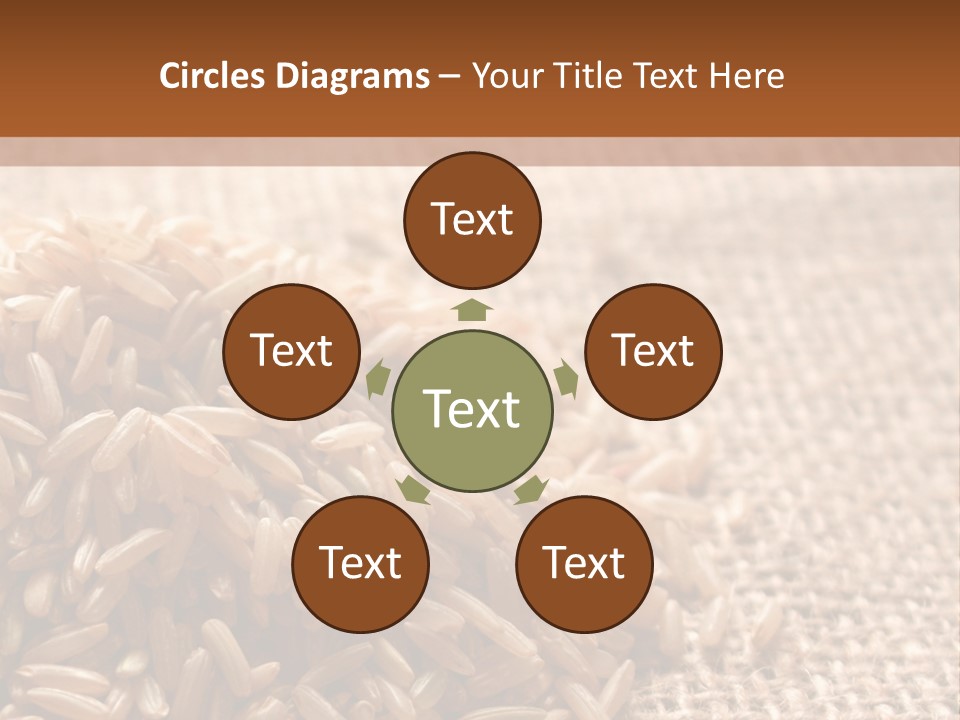 A Pile Of Brown Rice On Top Of A Table PowerPoint Template