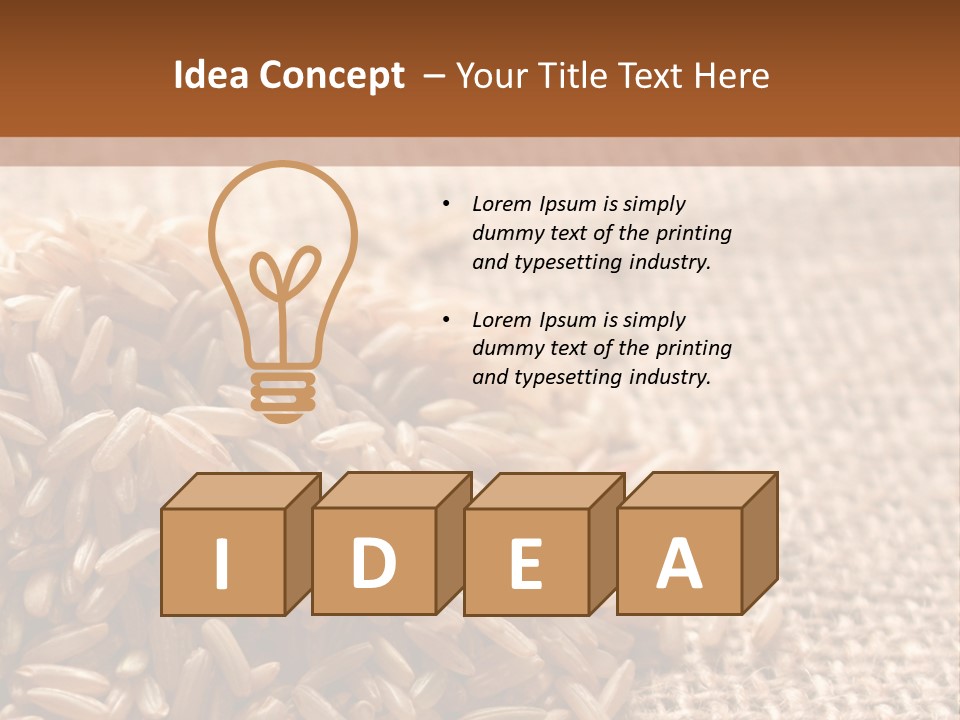 A Pile Of Brown Rice On Top Of A Table PowerPoint Template