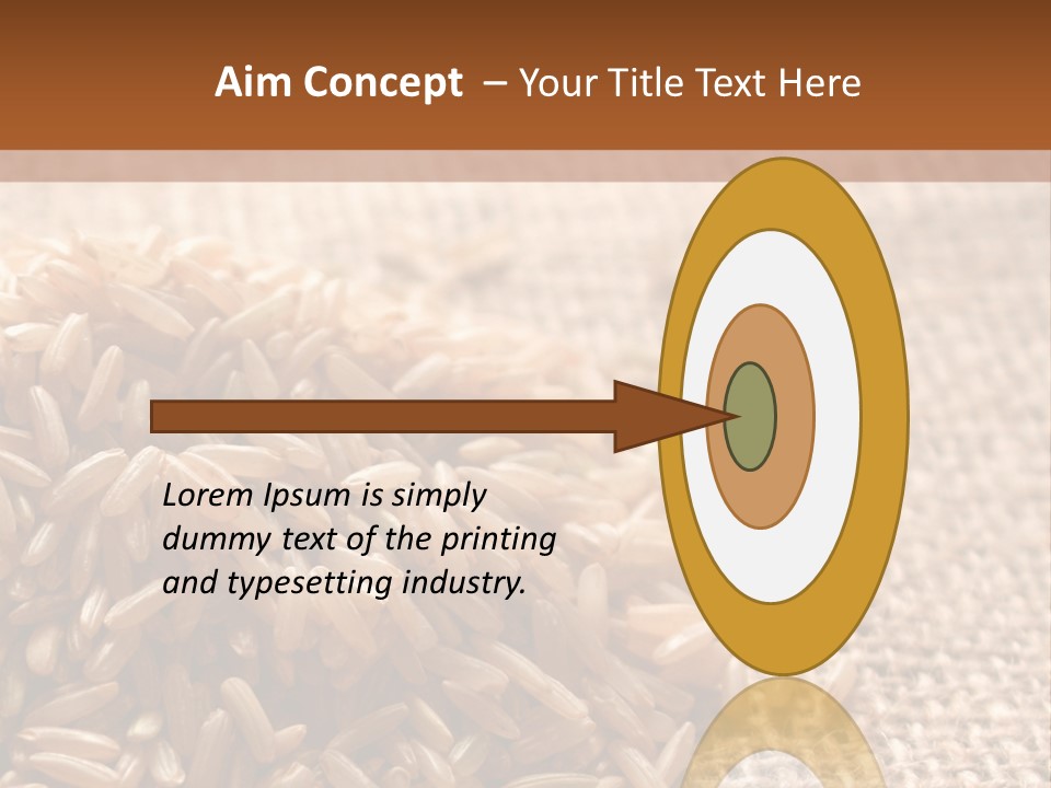 A Pile Of Brown Rice On Top Of A Table PowerPoint Template