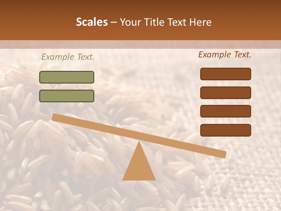 A Pile Of Brown Rice On Top Of A Table PowerPoint Template