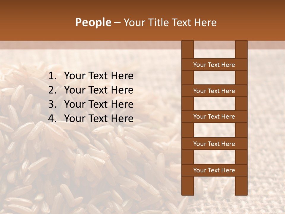 A Pile Of Brown Rice On Top Of A Table PowerPoint Template