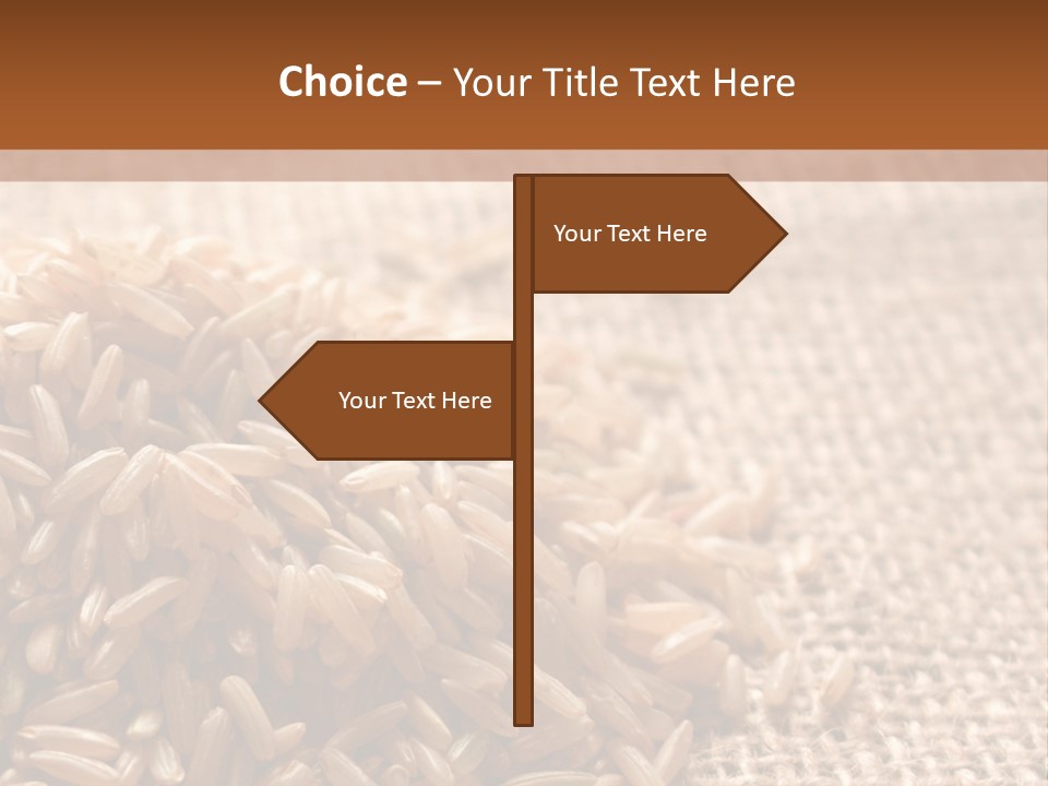 A Pile Of Brown Rice On Top Of A Table PowerPoint Template