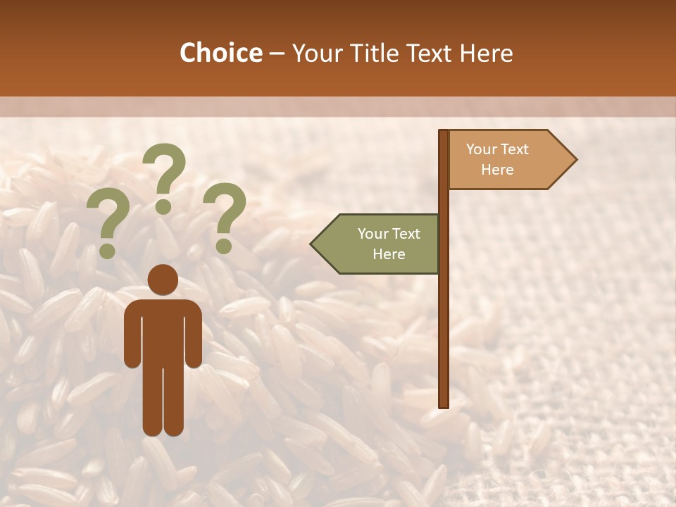 A Pile Of Brown Rice On Top Of A Table PowerPoint Template