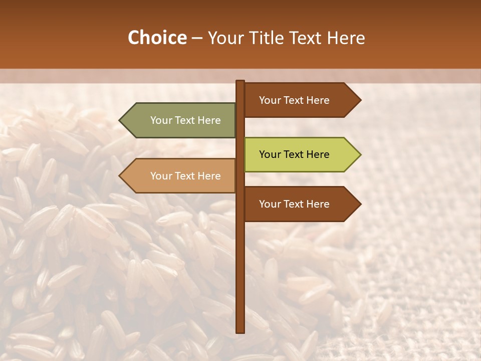 A Pile Of Brown Rice On Top Of A Table PowerPoint Template