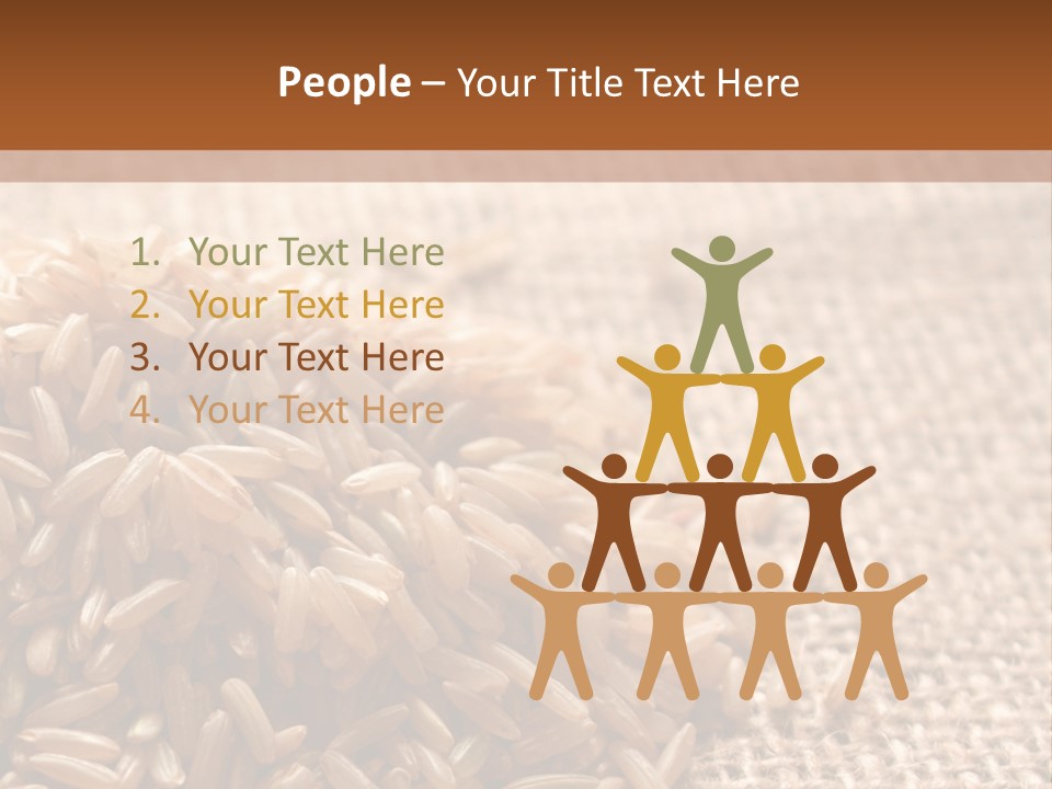 A Pile Of Brown Rice On Top Of A Table PowerPoint Template