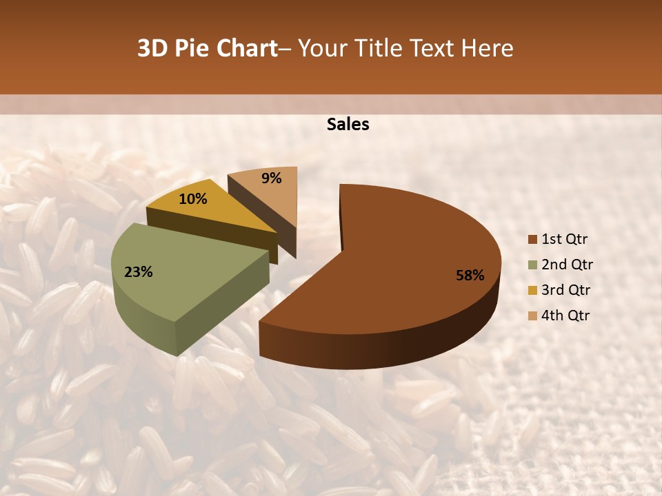 A Pile Of Brown Rice On Top Of A Table PowerPoint Template