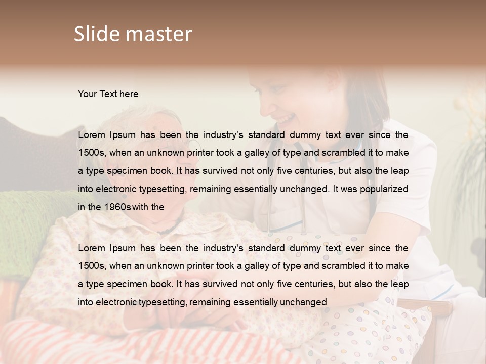 A Woman In A Hospital Bed With A Nurse PowerPoint Template