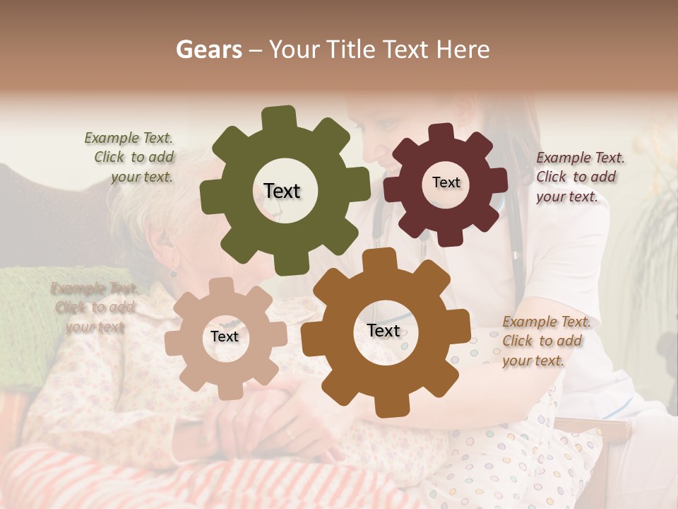 A Woman In A Hospital Bed With A Nurse PowerPoint Template