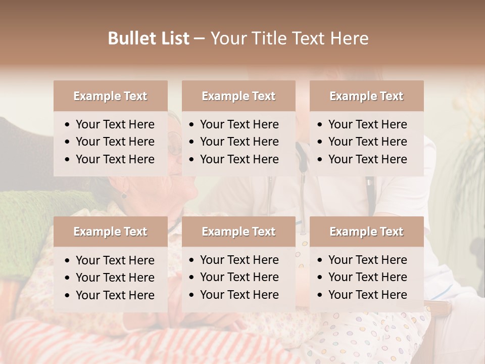 A Woman In A Hospital Bed With A Nurse PowerPoint Template