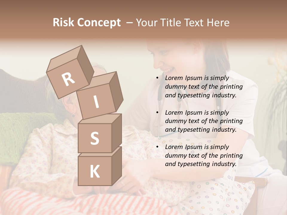 A Woman In A Hospital Bed With A Nurse PowerPoint Template