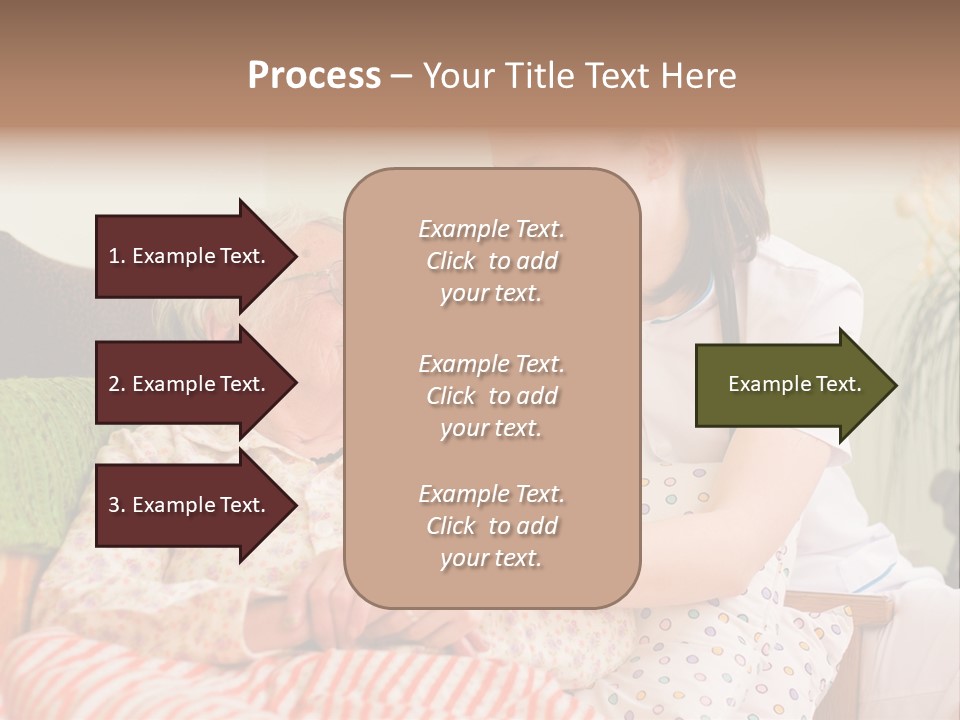 A Woman In A Hospital Bed With A Nurse PowerPoint Template