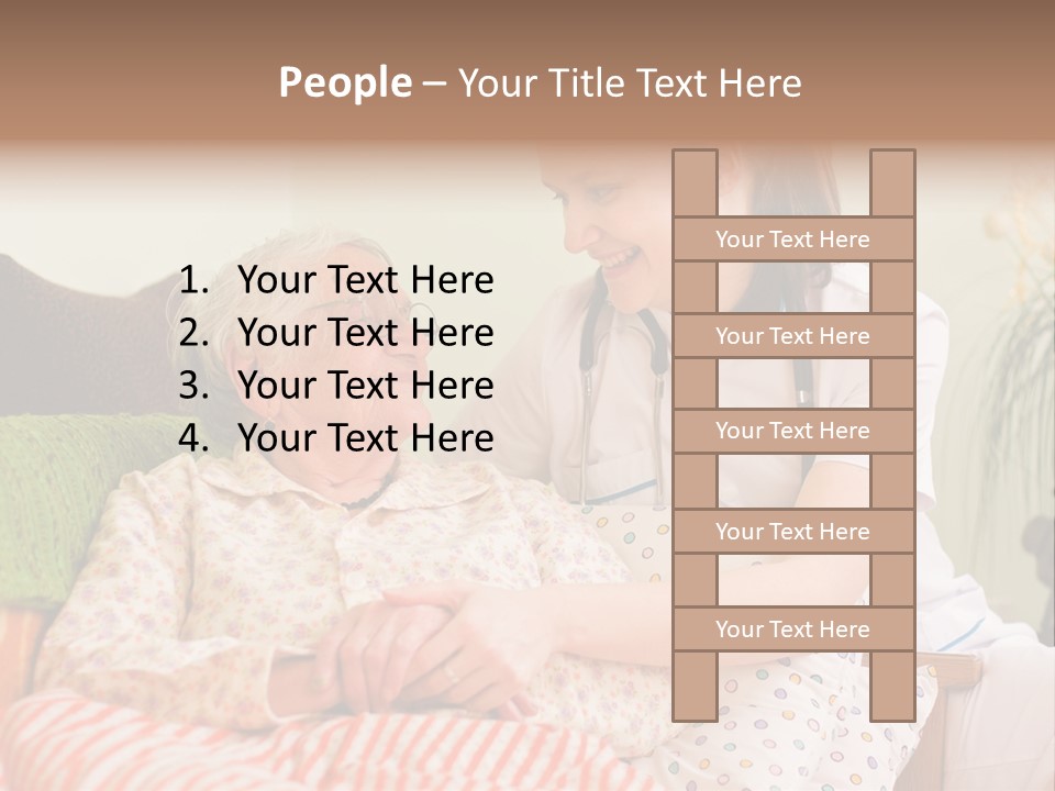 A Woman In A Hospital Bed With A Nurse PowerPoint Template