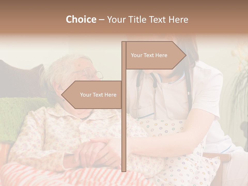 A Woman In A Hospital Bed With A Nurse PowerPoint Template