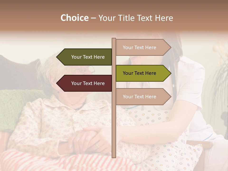 A Woman In A Hospital Bed With A Nurse PowerPoint Template