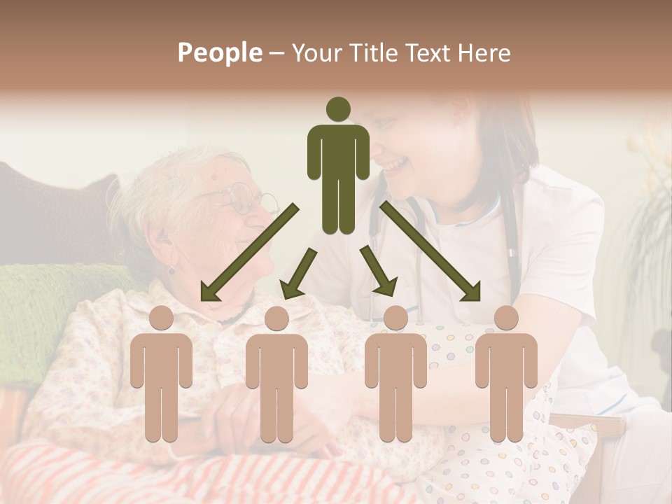 A Woman In A Hospital Bed With A Nurse PowerPoint Template