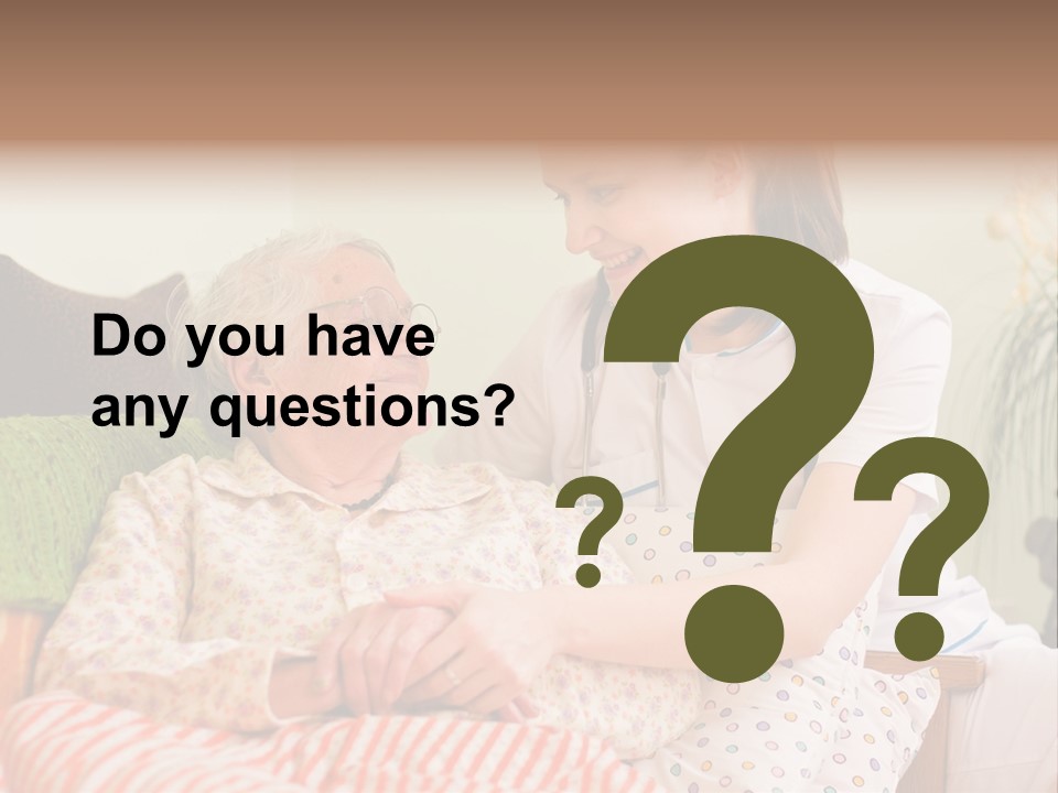 A Woman In A Hospital Bed With A Nurse PowerPoint Template