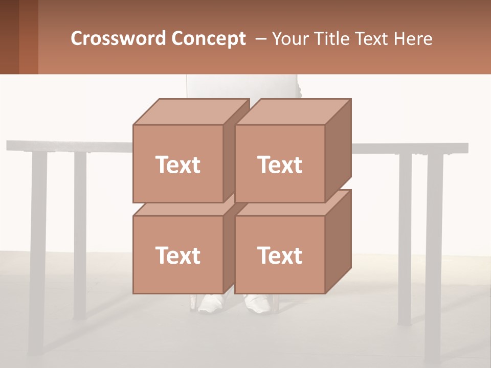 A Man Sitting At A Table Using A Laptop Computer PowerPoint Template
