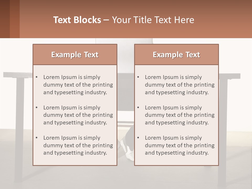 A Man Sitting At A Table Using A Laptop Computer PowerPoint Template