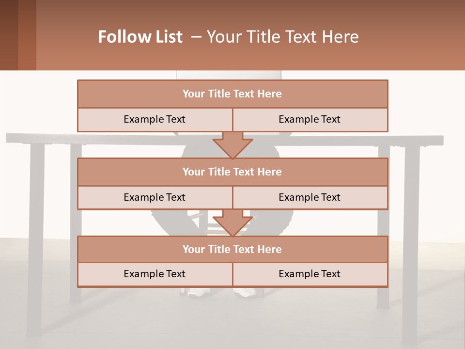 A Man Sitting At A Table Using A Laptop Computer PowerPoint Template