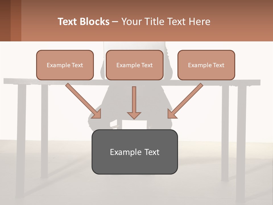 A Man Sitting At A Table Using A Laptop Computer PowerPoint Template