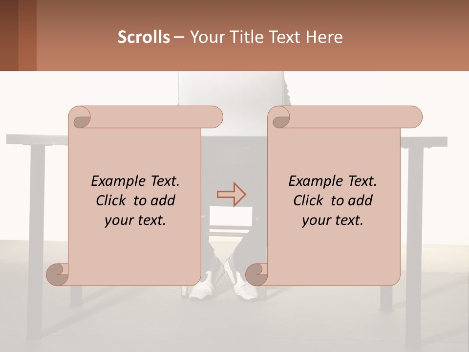 A Man Sitting At A Table Using A Laptop Computer PowerPoint Template