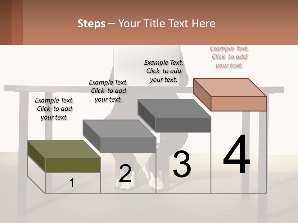 A Man Sitting At A Table Using A Laptop Computer PowerPoint Template