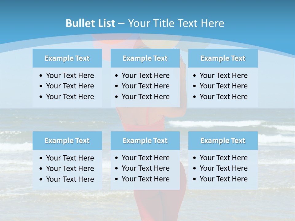 A Woman On The Beach With Balloons In Her Hand PowerPoint Template