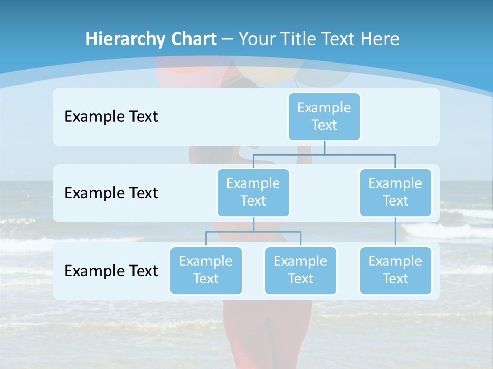 A Woman On The Beach With Balloons In Her Hand PowerPoint Template