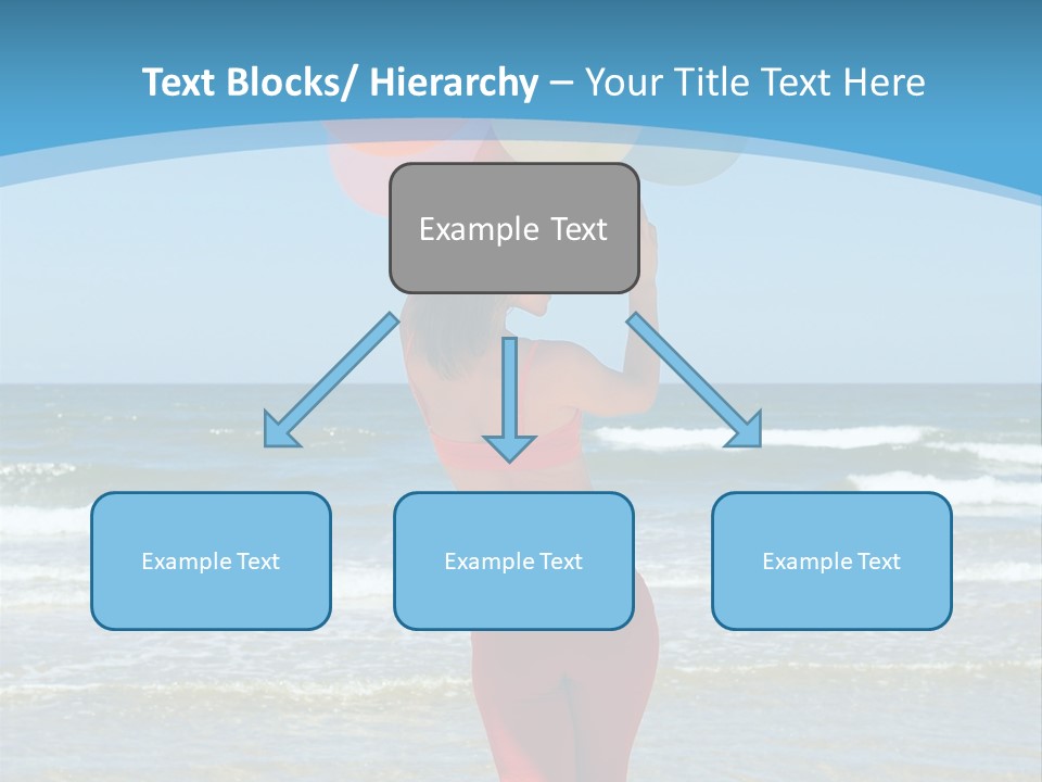 A Woman On The Beach With Balloons In Her Hand PowerPoint Template