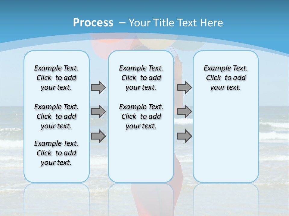 A Woman On The Beach With Balloons In Her Hand PowerPoint Template