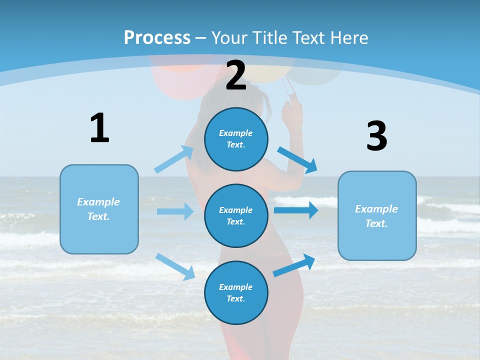 A Woman On The Beach With Balloons In Her Hand PowerPoint Template