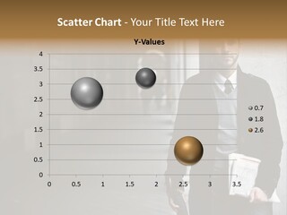 A Man Standing Next To A Building Holding A Folder PowerPoint Template