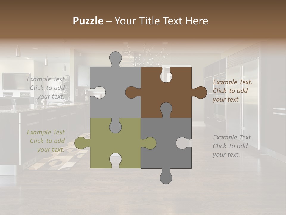 A Large Kitchen With A Center Island And Stainless Steel Appliances PowerPoint Template