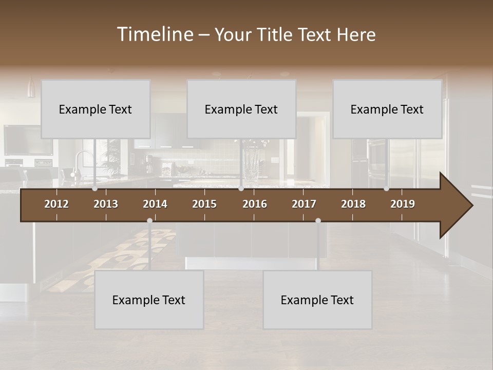 A Large Kitchen With A Center Island And Stainless Steel Appliances PowerPoint Template