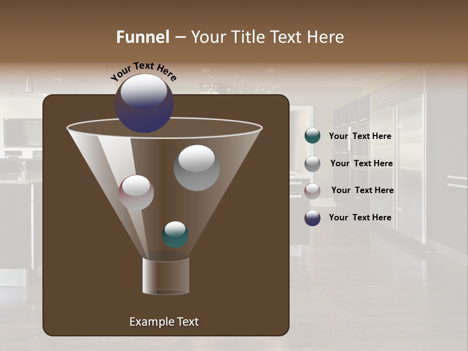 A Large Kitchen With A Center Island And Stainless Steel Appliances PowerPoint Template