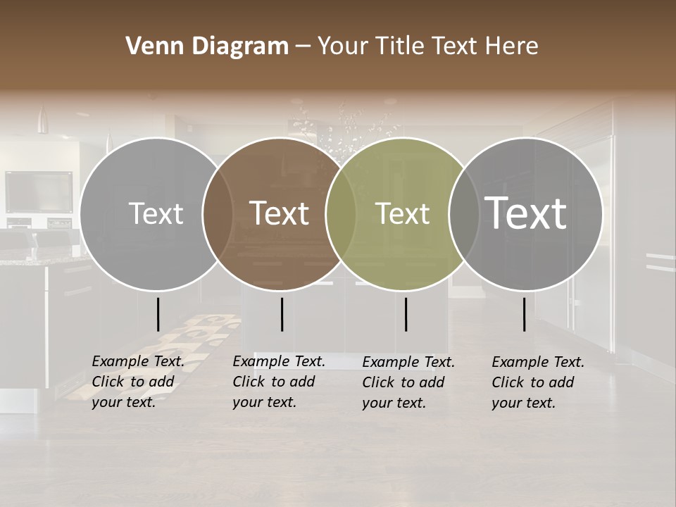 A Large Kitchen With A Center Island And Stainless Steel Appliances PowerPoint Template