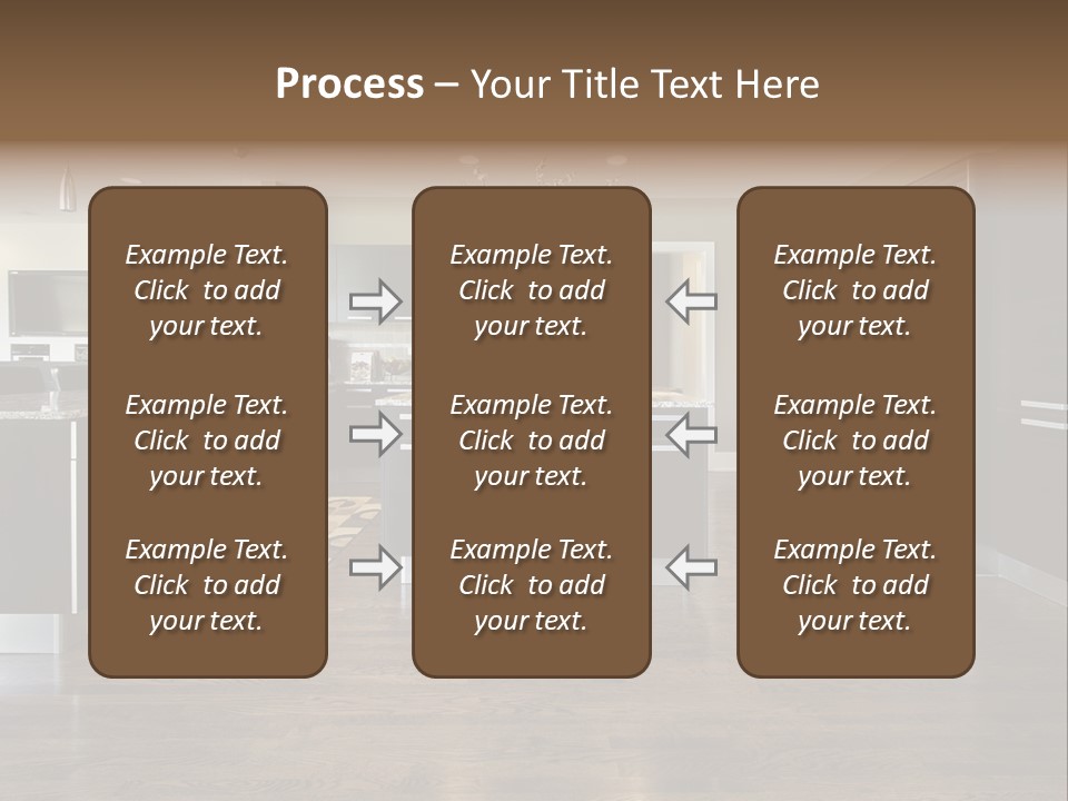 A Large Kitchen With A Center Island And Stainless Steel Appliances PowerPoint Template