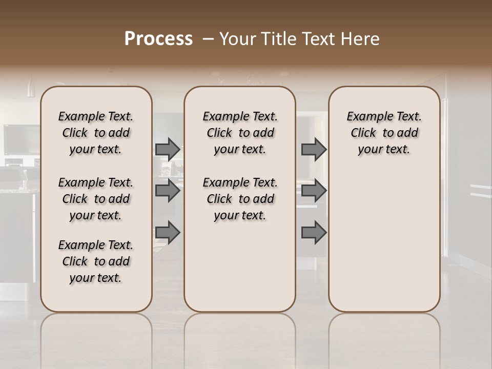 A Large Kitchen With A Center Island And Stainless Steel Appliances PowerPoint Template