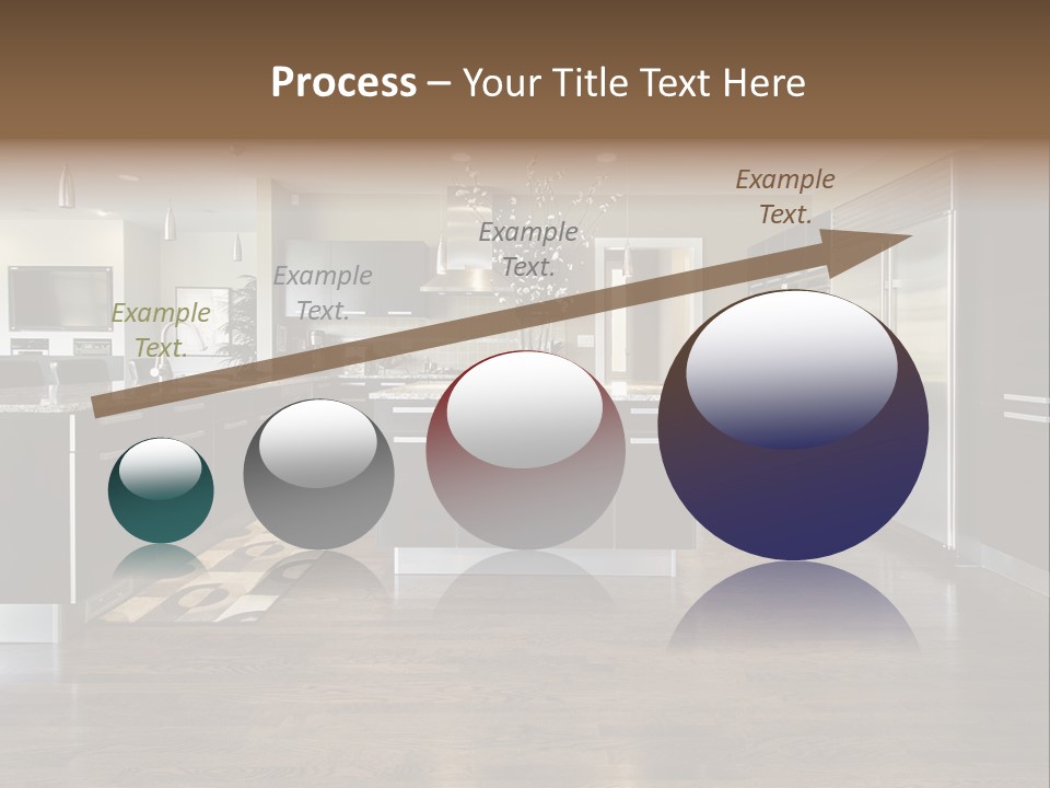 A Large Kitchen With A Center Island And Stainless Steel Appliances PowerPoint Template