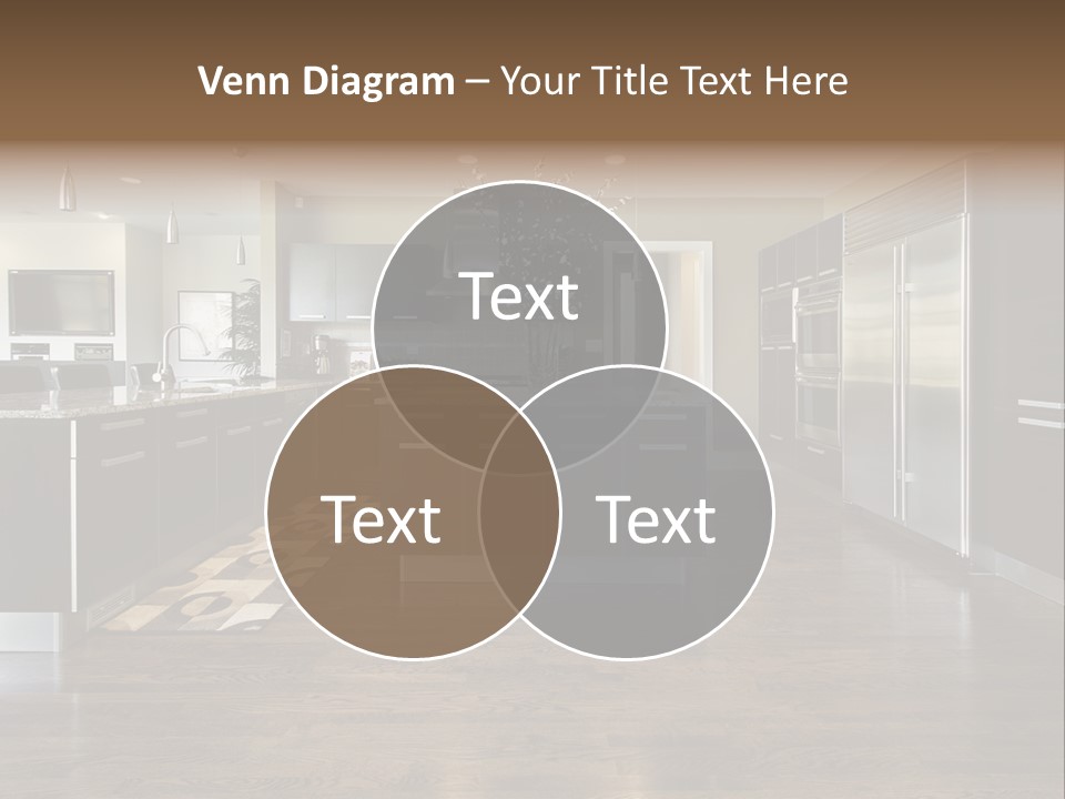 A Large Kitchen With A Center Island And Stainless Steel Appliances PowerPoint Template