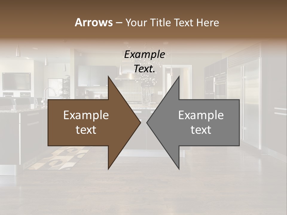 A Large Kitchen With A Center Island And Stainless Steel Appliances PowerPoint Template