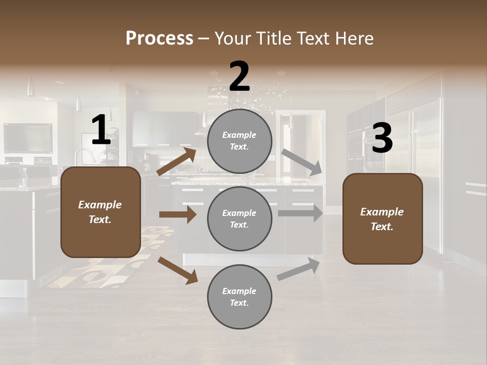 A Large Kitchen With A Center Island And Stainless Steel Appliances PowerPoint Template
