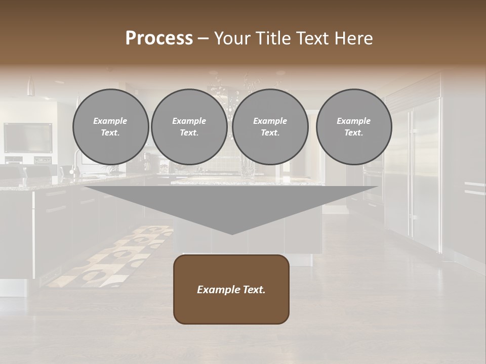 A Large Kitchen With A Center Island And Stainless Steel Appliances PowerPoint Template
