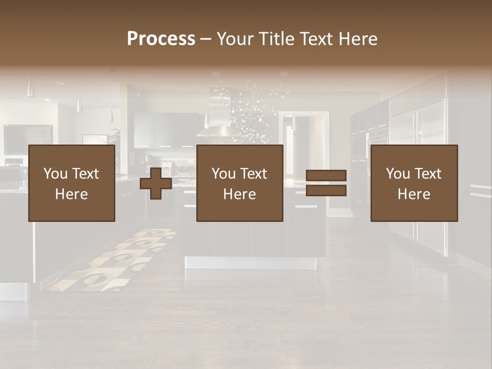 A Large Kitchen With A Center Island And Stainless Steel Appliances PowerPoint Template